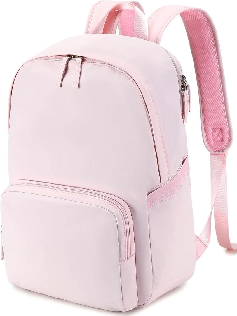BTOOP Backpack for School Girls Teens Lightweight College Bookbag Casual Work Travel Laptop Backpack for Women Water Resistant Pink Backpacks(Pink)