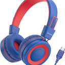 Bywulanda Upgrade USB Type C Kids Headphone for School, 94dB Safe Volume Limited, HD Stereo Sound, Foldable Lightweight On-Ear Headphones for Boys/Girls/Students/Tablet/Travel(Navy Blue)