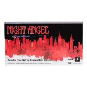 Adenna NGL220 Night Angel Nitrile Powder Free Exam Gloves, 4 mil, Black, Small (Pack of 100) (Black, S)