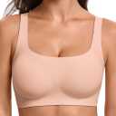 Avidlove Bras for Women Wireless Comfortable Bra Supportive No Underwire Bras T-shirt Push Up Bralettes Jelly Dot Seamless Bra (X-Large, Nude)