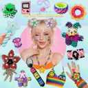 5 Boxes Bracelet Making Kit Pony Beads, 96 Colors 6x9mm 3500Pcs Kandi Rave Beads for Bracelets Friendship Plastic Bead with 800Pcs Letter Bead Arts and Crafts for Kids Adults Keychain Jewelry Making, Large