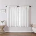 Chyhomenyc Bennet Curtains 45 Inch Length 2 Panels, Faux Linen Textured Semi Sheer Light Filtering Soft Airy Rod Pocket Window Treatment Drapes for Living Room Bedroom, 30Wx45L Inch, 2 PCS, Natural