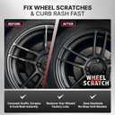 Wheel Scratch Fix Gray Touch Up Paint for Cars - DIY Alloy Wheel Repair Kit, Curb Rash Remover with Fast-Drying Pen - Long-Lasting OEM Finish Car Rim Paint for Scuffs and Chips at Home (Anthracite)