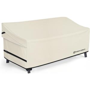 Porch Shield Patio 3-Seater Sofa Cover - Waterproof Outdoor Couch Deep Seat Sofa Cover 86W x 38D x 35H inch, Beige