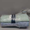 Cottolester Boho Queen Quilt Set,Striped Plaid Bedspread Coverlet Set,Grey Green Bedding Set Soft Microfiber Bedding Set with 2 Pillow Shams 96"x90" (Green and Gray)