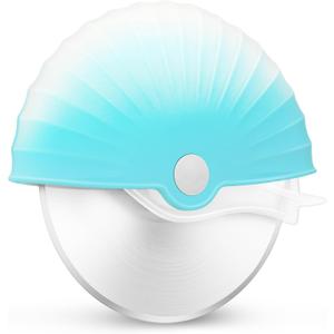 Pizza Cutter Wheel with Protective Blade Cover, Detachable and Dishwasher Safe (Blue)
