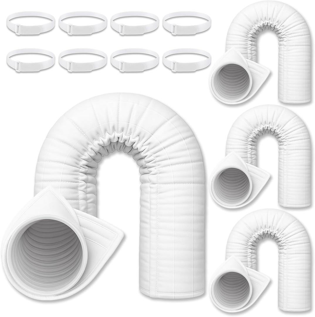 Outus 4 Pcs Air Conditioner Hose Cover Wrap - Ac Hose Duct Vent Insulation Sleeve Insulated Cover for Portable Ac for 5" & 5. 9" Diameter 60" Long Exhaust Hoses Tube (White)