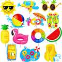36pcs Summer Pool Cupcake Toppers Decorations Summer Theme Birthday Party Decorations Pool Party Cupcake Picks Decorations for Hawaii Beach Pool Theme Wedding Baby Shower Birthday Party Supplies