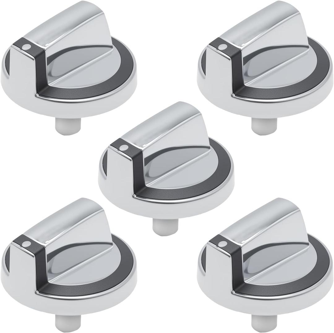 5 Pack W10284885 Stove Knobs, Replacement for Whirlpool Range Oven Burner Accessories, Replaces WPW10284885 AP6018699 PS11752001