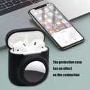 Compatible for Airpods 1st 2nd Case with Airtag Holder,Glow in The Dark,2 in 1 Cover Skin for Airpod for Airtag Combo,Anti-Scratch Anti-Fall Anti-Lost,Glow Blue