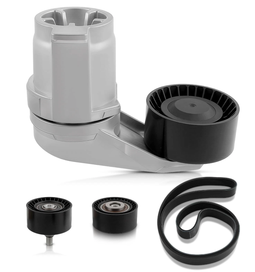 BMW 11287589365 4Pcs Serpentine Belt & Tensioner Kit w/ Pulley 530i 540i X5 X6
