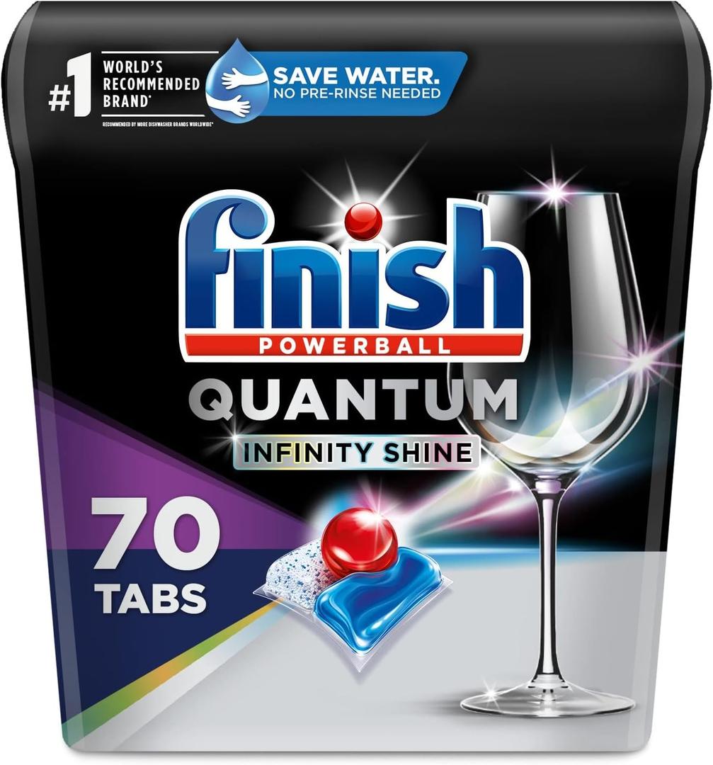 Finish Quantum Infinity Shine - 70 Count - Dishwasher Detergent - Powerball - Our Best Ever Clean and Shine - Dishwashing Tablets - Dish Tabs (Pack of 3)