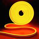 iNextStation 12V Orange LED Strip Lights 16.4FT, Flexible Silicone Neon Rope Light, Waterproof, Cuttable, Dimmable & Linkable, for Cabinet, Ceiling, Wall, Bedroom, Kitchen, Garage (No Adapter)