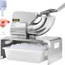 VEVOR 110V Commercial Snow Cone Machine, 661LB/H Snow Cone Maker, Electric Shaved Ice Machine w/Dual Blades, Stainless Steel Ice Crusher Shaver w/ 20Qt Ice Basin, 250W Snowball Machine 1420RPM (Silver)