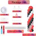 2 Sets Balloon Column Stand Kit with 100 Balloons Adjustable Balloon Tower Stand with Bases for Floor Blue Gold Balloon Arch Column for Birthday Wedding Anniversary Graduation Party (Black Red)