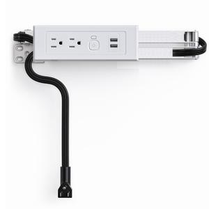 Drawer Outlet Kit QC18W Fast Charging Station USB Power Cabinet Plug Charging Strip Recessed Vanity Table Box Desk Nightstand Mount Organizer, 14 AWG Power Cable for Kitchen Bedroom-White