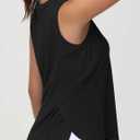 Origiwish Women's Sleeveless Workout Tank Tops Breathable Loose Fit Yoga Shirts with Side Slits (Large, Black)