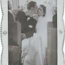MARIPOSA Sueno Bordered Frame, 5 by 7-Inch, silver