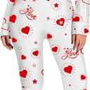 ICNGLKSND Women's Jumpsuit One Piece Pajamas V Neck Long Sleeve Bodycon Bodysuit Romper Sleepwear (Large, White)