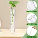 15Pcs Clear Test Tubes for Plant, 20ml Plant Propagation Tube with Brush, Plastic Test Tubes for Hydroponic Plants, Flowers, Home Office Wall Decor (12cm), Transparent