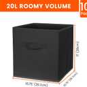Criusia Storage Cubes, 11 Inch Clothes Storage Bins for Shelves Closet (10 Pack), Fabric Collapsible Storage Bins with Dual Handles, Cubby Storage Baskets Boxes, College Dorm Room Essentials (Black)
