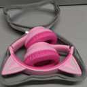 LOBKIN Bluetooth 5.4 Kids Headphones with Case - RGB LED Light Up Cat Ears Foldable Adjustable Over Ear Headphone Support Wireless or 3.5mm Wired Mode for Toddler & Girls & Boys Teens