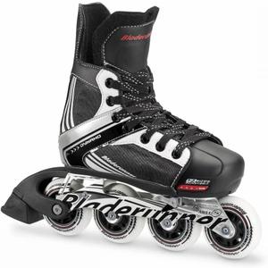 Bladerunner by Rollerblade Dynamo Jr Size Adjustable Hockey Inline Skate, Black and Red, Inline Skates (Size 1 - 4)