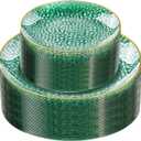 Rubtlamp 60 Green Plastic Plates, Hammered Clear and Gold Disposable Plates, Grenn Disposable Plates Include 30 Dessert Platos, 30 Dinner Platos for Party