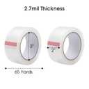 Pacific Mailer Clear Packing Tape, Heavy Duty Packaging Carton Tape for Shipping Packaing Moving Sealing, 2 Inch Wide, 2.7mil Thickness, 65 Yards Per Roll [Pack of 6]