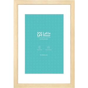 LaVie Home 16x24 Picture Frame Beige Oak Wood Poster Frame,Display Pictures 12x18 with Mat or 16x24 Without Mat, Stable Frame and Polished Plexiglass, Horizontal and Vertical Format of The Walls (16x24, Beige Oak)