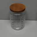 Extra Large Mason Jar - 1 Gallon Glass Wide Mouth Jar with Airtight Wooden Lid, Food Storage Container with Measurement Markings For Kitchen Pantry, Pickling, Cookies, Flour & Sugar