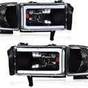 PIT66 LED DRL Headlight Assembly Fit 1994-2002 Dodge Ram 1500 2500 3500
Not fit Sport/Ram Van Models, Headlamps Clear Lens, Driver and Passenger Side