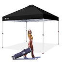 CROWN SHADES 10x10 Pop Up Canopy Tent with One Push Setup Easy Outdoor Sun Shade for Events, Parties, Camping Black