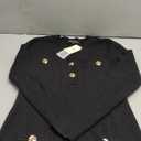 M.Infisavo Womens Sweater Knit Bodycon Dress, V Neck Mini Casual Dresses Long Sleeve Button Down Vintage Fall Elegant Outfit Black, L