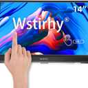 Wstirhy Portable Touchscreen Monitor USB C 14 Inch 1920 x 1080p IPS Touch Screen with Speakers, HDMI, Type-C Travel External Monitor for PC Laptop Xbox PS4/5 Switch