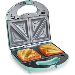 GreenLife Pro Electric Panini Press Grill and Sandwich Maker, Healthy Ceramic Nonstick Plates,Easy Indicator Light, PFAS-Free, Turquoise