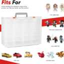 Toy Organizer.72 Compartments.Toy Storage Box Compatible With Hot wheels Cars, Matchbox Cars,Mini Toys and Small Dolls.Toy Storage Display Case With 3 Layers of Removable Trays(Transparent)