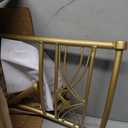 Gold Iron Vanity Stool with White Cushion