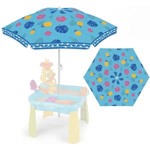 Dansydaisy Beach Umbrella for Water Table, Picnic Table Shade, 47 Inch Replacement Portable Outdoor Umbrella, UV Protection for Sand Play Camping Patio Garden, Tables Not Included