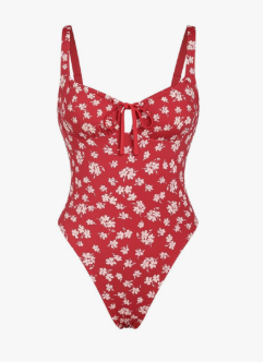 seamoly Blue Gingham Tie Around Criss Cross Backless Plunging Neck One-Piece Swimsuit, Medium