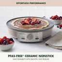 GreenPan Advanced 12" Crepe Maker, Ceramic Nonstick PFAS-Free Coating, Adjustable Temperature Control, 400°F Heating, Batter Spreader & Crepe Turner Included, Clay