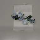 Ling's moment Boutonniere for Men, 2pcs Groom Groomsmen Guest Boutonniere, Artificial Flowers for Wedding/Prom/Homecoming, etc.Light Blue White