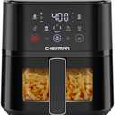 Chefman Air Fryer – 4 QT Compact Airfryer for Quick & Easy Meals, Features Hi-Fry Technology for Extra Crisp, Easy-View Window, Touch Controls with 4 Presets, Nonstick & Dishwasher Safe Basket - Black