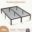 DUMOS Bed Frame - Full Size Metal Platform Bed Frames Mattress Foundation with Steel Slat Support, No Box Spring Needed, Storage Space Under Base, Easy Assembly, Black