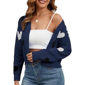 Imimtuan Women's Cropped Lightweight Cardigan Sweater Knit Cute Button Down Open Front Long Sleeve V Neck Top Cardigan Jacket, Size XL