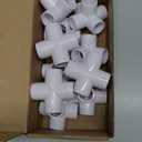 4 Way PVC Pipe Fittings 1/2 Inch, Zernmiarder White PVC Elbow Corner Side Outlet Tee Fitting, SCH40 Furniture Grade Pipe Connectors - Fits 1/2" Polyvinyl Chloride Pipes, 12 Pieces