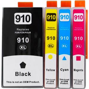 910XL Ink Cartridges Replacement for HP Printers 910XL Ink Cartridges, Compatible with HP OfficeJet 8010 8020 Series, HP OfficeJet Pro 8015 8025 8028 8030 Series Printer. (Cyan Magenta Yellow Black)