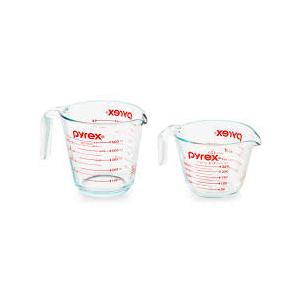 Pyrex Essentials (2Pack) Glass Measuring Cups Set, (1 & 2 Cup) Measuring Cups For Prepping, Baking and Cooking, Preheated Oven, Dishwasher, Freezer, and Microwave Safe