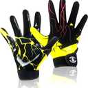 Youth Football Gloves -Sticky Football Receiver Gloves with Tacky Silicone Palm for Kids Girls Boys Flag Football Practice Games, Stretch Fit Quick-Dry Excellent Grip Football Receiving Gloves Youth-XS/S
