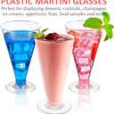 Zezzxu 40 PCS Plastic Martini Glasses Disposable Cocktail Glasses, 6 oz Tall Mini Dessert Cups Perfect for Party Serving Wedding Birthday and All Events